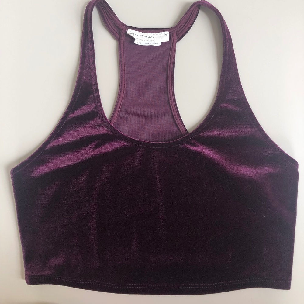 Urban Outfitters Renewal Recycle Velvet Cropped Top